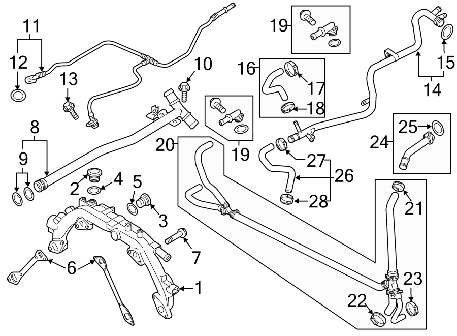 Porsche Cayenne Engine Coolant Pipe. W/O TURBO - 94810602210 | Porsche