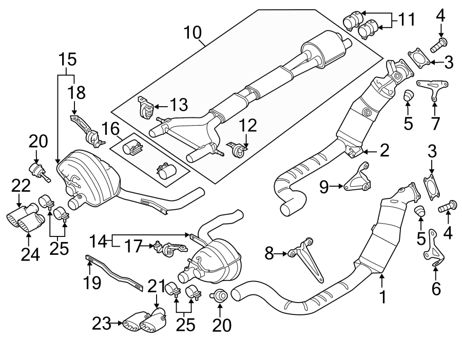 Porsche Panamera Exhaust Back Pressure Regulator. Exhaust System Hanger ...