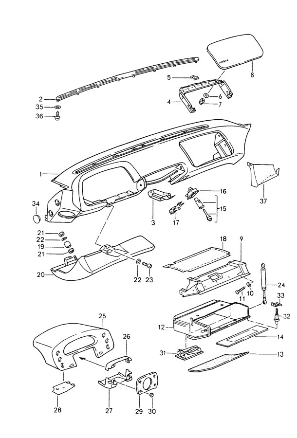 Porsche 928 Dashboard. Passengers - 928552023079WH | Porsche Atlanta ...