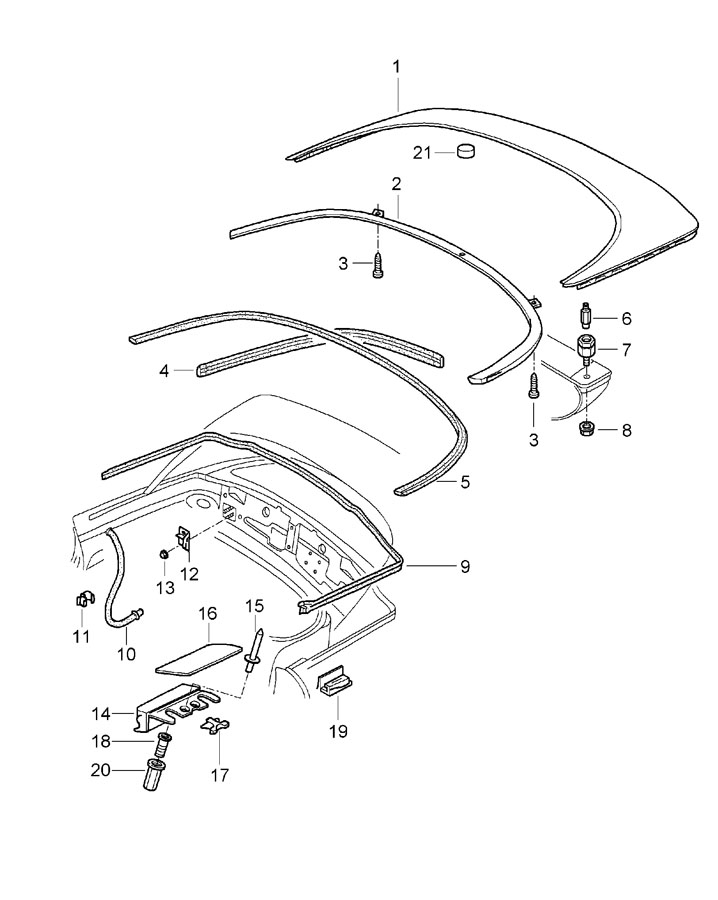 Porsche Boxster Convertible Top Stowage Compartment Lid ...