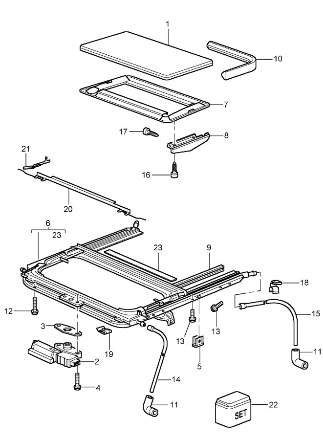 Porsche 911 As sunroof ceiling - 99656402104S34 | Porsche Atlanta ...