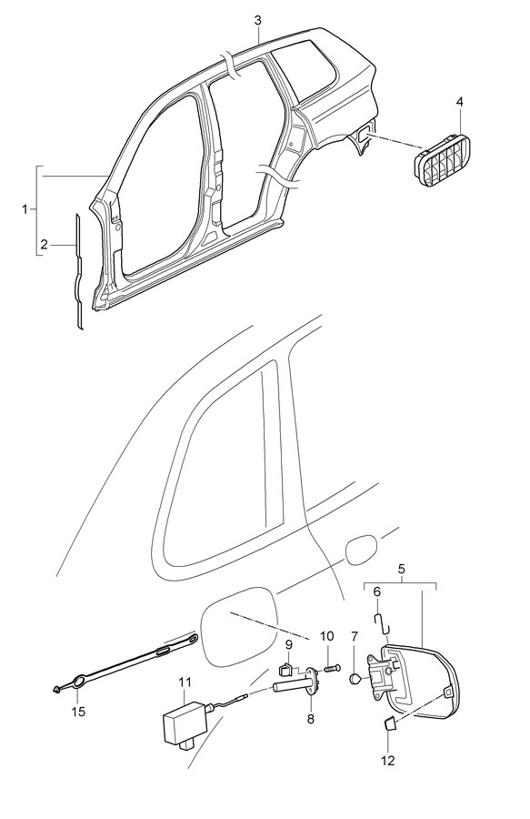 95562477302 - Porsche Actuator. Release. Lock. 2012-13. Cayenne 