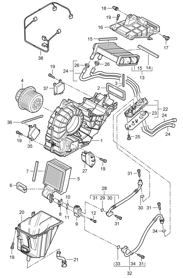 Porsche Cayenne Hvac System Wiring Harness. Rear - 95561235400 ...