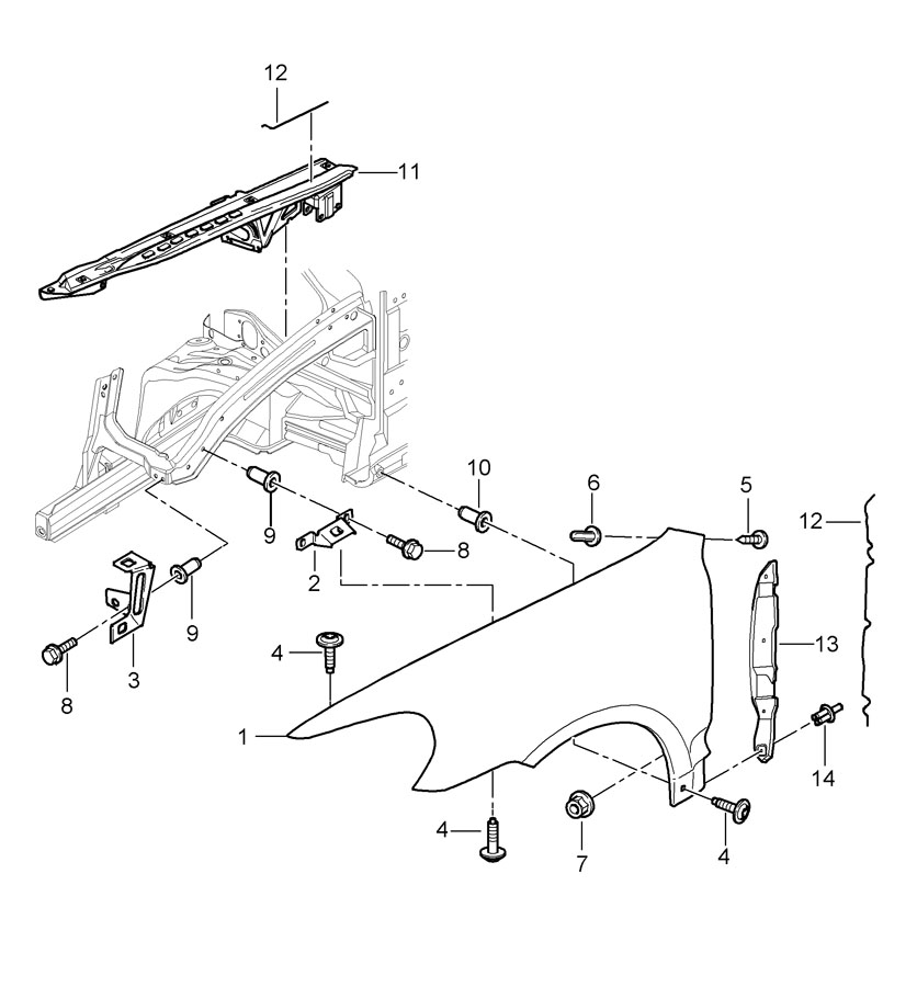 95550303102GRV - Fender-front-panel-seal-to-cowl-wing-left-prime-coat ...