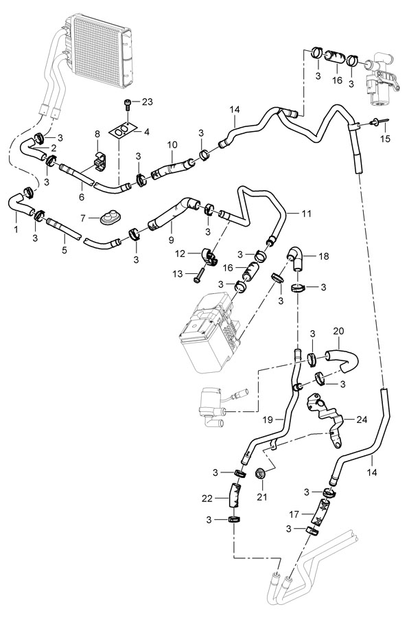 porsche Cayenne Heater Hose. Hot - 95557237100 | Porsche Atlanta ...