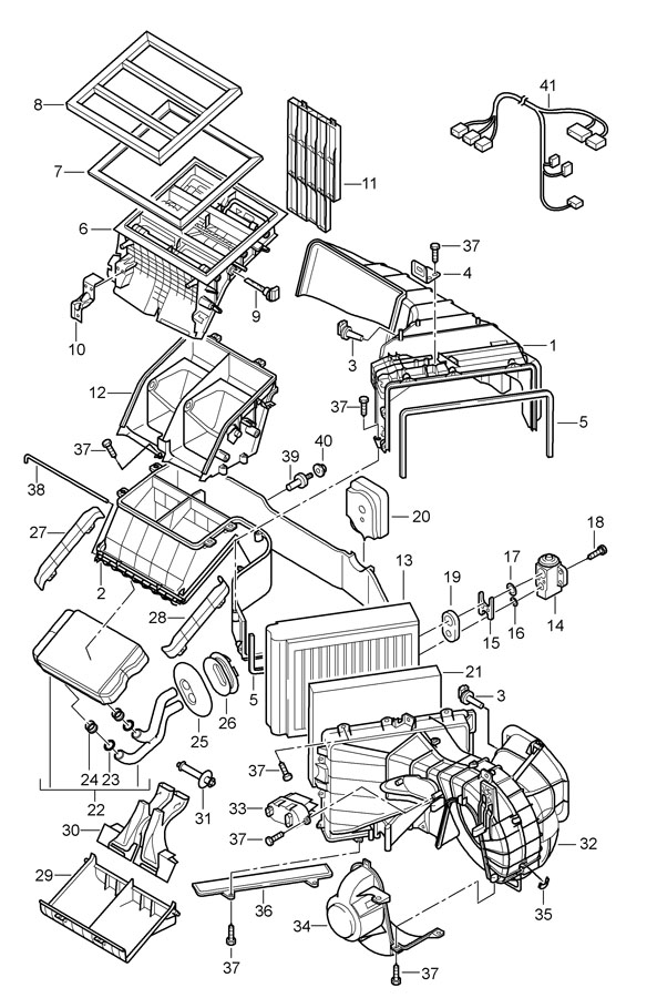 Porsche Cayenne A/c evaporator drain. Front - 95557233301 | Porsche