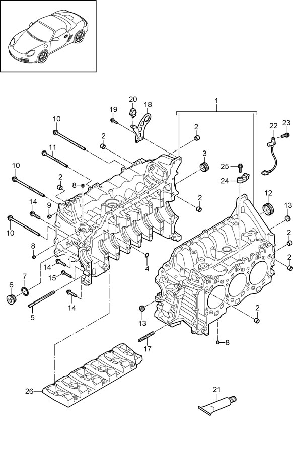 Porsche Boxster ***new part number 9a700812700*** - 90038507201