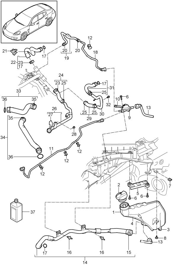 Porsche Panamera Engine Coolant Reservoir Overflow Hose Clamp. 3.0 ...