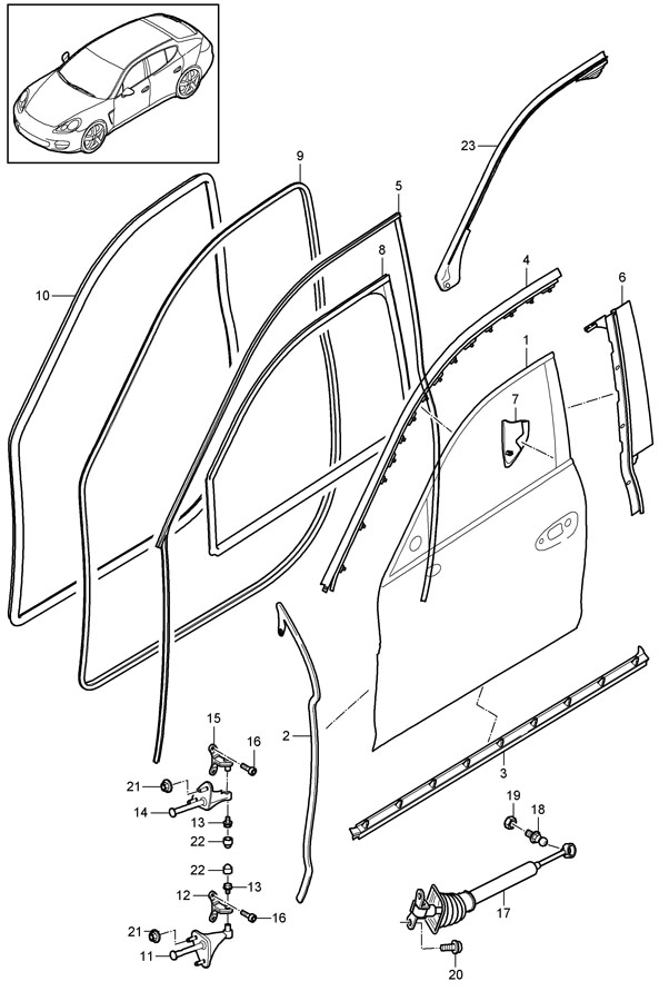 2022 Porsche Seal. Belt. Door. Molding - 97053755601 | Porsche Atlanta ...